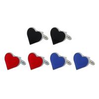 Cufflinks, Tibetan Style, Heart, platinum color plated, for man & enamel, more colors for choice, 18x18mm, Sold By Pair