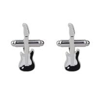 Cufflinks Zinc Alloy Guitar platinum color plated for man Sold By Pair
