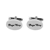 Cufflinks Zinc Alloy platinum color plated with letter pattern & for man Sold By Pair