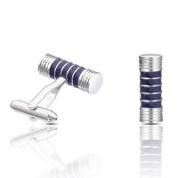 Cufflinks Zinc Alloy platinum color plated for man & enamel Sold By Pair