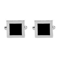 Cufflinks, Tibetan Style, platinum color plated, for man & enamel, 18x18mm, Sold By Pair