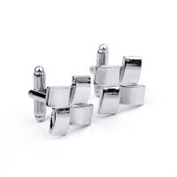 Cufflinks, Tibetan Style, platinum color plated, for man, 18x18mm, Sold By Pair