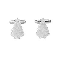 Cufflinks Zinc Alloy Christmas Tree platinum color plated for man Sold By Pair