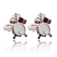Cufflinks Zinc Alloy platinum color plated & for man & enamel Sold By Pair
