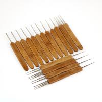 Crochet Hook  Stainless Steel with Bamboo  Sold By PC