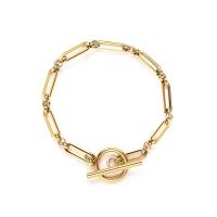 Stainless Steel Jewelry Bracelet 304 Stainless Steel Vacuum Plating for woman 4mm Length Approx 7.28 Inch Sold By PC