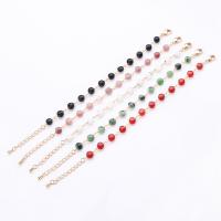 Gemstone Bracelets, Natural Stone, with Brass, with 1.18Inch extender chain, gold color plated, different materials for choice & for woman & faceted, more colors for choice, nickel, lead & cadmium free, 6mm, Length:Approx 6.3 Inch, Sold By PC