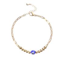 Evil Eye Jewelry Bracelet, Brass, with Lampwork, with 1.18Inch extender chain, Round, real gold plated, for woman, more colors for choice, nickel, lead & cadmium free, Length:Approx 6.3 Inch, Sold By PC