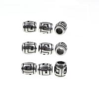 Stainless Steel Large Hole Beads, 304 Stainless Steel, barrel, Vacuum Plating, vintage, black, 12.50mm, Sold By PC