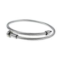 Titanium Steel Cuff Bangle, Donut, vintage & Unisex, original color, Inner Diameter:Approx 52mm, Sold By PC