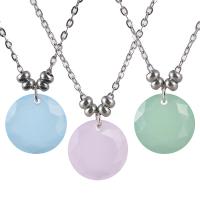Crystal Necklace, 304 Stainless Steel, with Crystal, with 1.97Inch extender chain, Round, Vacuum Plating, for woman & faceted, more colors for choice, 10mm, Length:Approx 14.57 Inch, Sold By PC