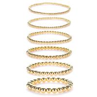Hematite Bracelet, Round, gold color plated, Unisex & different size for choice, more colors for choice, Sold By PC