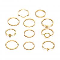 Cink Alloy Ring Set, Cink ötvözet, finger ring, Fánk, Vintage & a nő, aranysárga, nikkel, ólom és kadmium mentes, Kb 11PC-k/Bag, Által értékesített Bag