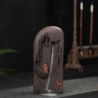 Backflow Incense Burner, Purple Clay, handmade, for home and office & durable & different styles for choice, Sold By PC