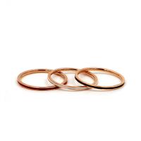 Anillo de dedo de Titantium Acero, Partículas de acero, chapado en color rosa dorada, diverso tamaño para la opción & para mujer & pegamento de gota, más colores para la opción, 1mm, tamaño:2-9, Vendido por UD