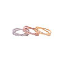 Titantium Steel δάχτυλο του δακτυλίου, Titanium Steel, επιχρυσωμένο, διαφορετικό μέγεθος για την επιλογή & για τη γυναίκα & με στρας, περισσότερα χρώματα για την επιλογή, Μέγεθος:5-9, Sold Με PC