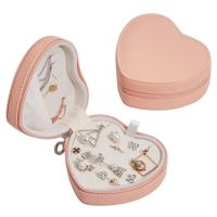 Multifunctional Jewelry Box PU Leather with Velveteen Heart portable & dustproof & for woman Sold By PC