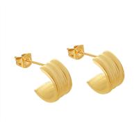 Stainless Steel Stud Earrings 316 Stainless Steel Letter C Vacuum Plating fashion jewelry & for woman Sold By Pair