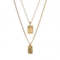 Mode-Multi-Layer-Halskette, Titanstahl, goldfarben plattiert, verschiedene Stile für Wahl & für Frau, 12x20mm, verkauft von PC