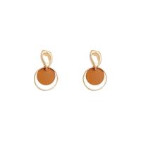 Zinc Alloy Drop Earrings Geometrical Pattern gold color plated Tole Paintng & for woman nickel lead & cadmium free Sold By Pair