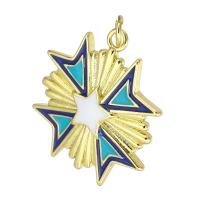 Brass Jewelry Pendants, gold color plated, enamel, 22x24x2mm, Hole:Approx 3mm, Sold By PC