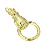 Brass Jewelry Pendants Hand gold color plated Approx 3mm Sold By PC