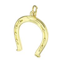 Bijoux pendentifs en laiton, Sabot de cheval, Placage de couleur d'or, 20x25x2.50mm, Trou:Environ 5mm, Vendu par PC