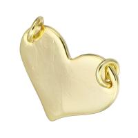 Connector Brass Κοσμήματα, Ορείχαλκος, Καρδιά, χρώμα επίχρυσο, 20x15x1mm, Τρύπα:Περίπου 2mm, Sold Με PC