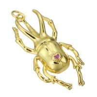 Bijoux pendentifs en laiton, Insecte, Placage de couleur d'or, émail, 16.50x37x6mm, Trou:Environ 3mm, Vendu par PC