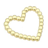 Μενταγιόν Brass Heart, Ορείχαλκος, Καρδιά, χρώμα επίχρυσο, κοίλος, 20x18x2mm, Sold Με PC