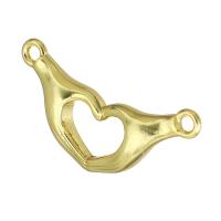 Connector Brass Κοσμήματα, Ορείχαλκος, Χέρι, χρώμα επίχρυσο, 22x11x2mm, Τρύπα:Περίπου 2mm, Sold Με PC
