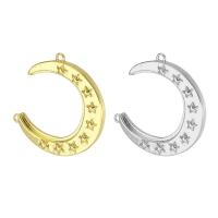 Brass Jewelry Pendants, Moon, plated, more colors for choice, 22x24x3mm, Hole:Approx 1mm, Sold By PC