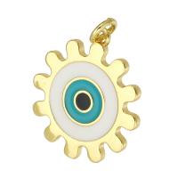 Brass Jewelry Pendants, gold color plated, enamel, 19x22x1.50mm, Hole:Approx 3mm, Sold By PC