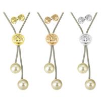Fashion Stainless Steel Jewelry Sets, Stud Earring & necklace, with Plastic Pearl, Tree, plated, for woman & hollow, more colors for choice, Length:Approx 28 Inch, Sold By Set
