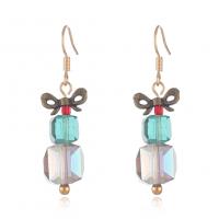 Crystal Earrings Brass with Crystal for woman mixed colors Sold By Pair