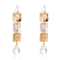Zinc Alloy Drop Earrings with Natural Stone plated for woman mixed colors Sold By Pair