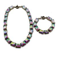 Zinc Alloy Jewelry Necklace with Glass Rhinestone for woman mixed colors Sold By PC