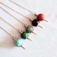 Iron Pendulum, with Natural Stone, Unisex, more colors for choice, 20mm, Length:40 cm, Sold By PC