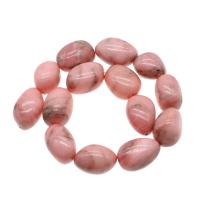 Marble Beads, Geverfd Marmer, DIY, roze, 32x19x21mm, Per verkocht 38 cm Strand