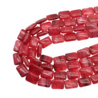Farvet Marble Bead, Rektangel, du kan DIY, rød, 18x13x6mm, Solgt Per 38 cm Strand