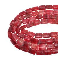 Perles en marbre naturel, marbre teint, rectangle, DIY, rouge, 20x15x8mm, Vendu par 38 cm brin