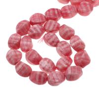 Natural Marble Beads, Dyed Marble, Drum, imitation argentina rhodochrosite & DIY & faceted & twist, pink, 18x14x14mm, Sold Per 38 cm Strand