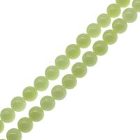 Nachtlicht+Stein Perle, rund, DIY & glänzend, grün, 10x10x10mm, verkauft per 38 cm Strang
