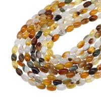 Achat Perlen, Trommel, DIY, gemischte Farben, 6x10mm, verkauft per 38 cm Strang