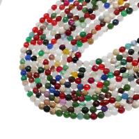Mischedelstein Perlen, Naturstein, rund, DIY & facettierte, gemischte Farben, 6x6x6mm, verkauft per 38 cm Strang