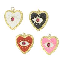 Cubic Zirconia Micro Pave Brass Pendant Heart gold color plated DIY & micro pave cubic zirconia & enamel Approx 2mm Sold By Lot