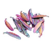 Zinc Alloy Jewelry Necklace Feather Unisex multi-colored nickel lead & cadmium free Length Approx 17.72 Inch Sold By PC