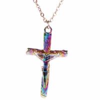 Tibetan Style Jewelry Necklace, Cross, Unisex & different styles for choice, multi-colored, nickel, lead & cadmium free, 23x43x4mm, Length:Approx 17.72 Inch, Sold By PC