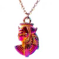 Zinc Alloy Jewelry Necklace Egyptian Pharaoh Unisex multi-colored nickel lead & cadmium free Length Approx 17.72 Inch Sold By PC
