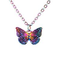 Zinklegierung Schmuck Halskette, Schmetterling, unisex & verschiedene Stile für Wahl, farbenfroh, frei von Nickel, Blei & Kadmium, 18x13x2mm, Länge:ca. 17.72 ZollInch, verkauft von PC